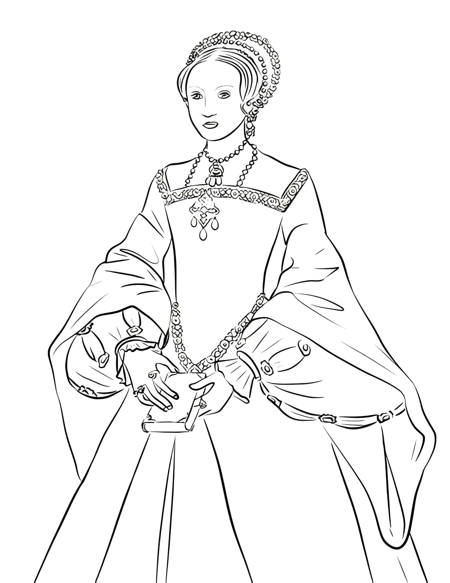 Queen elizabeth i coloring page