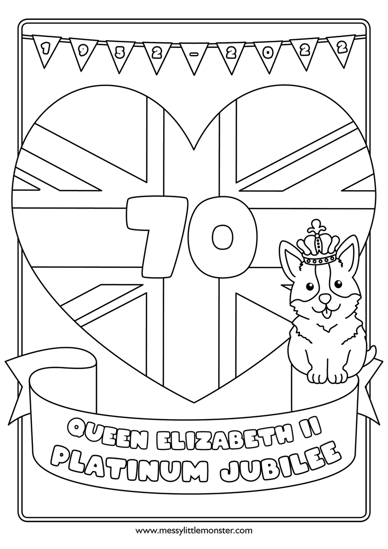 Free printable queens platinum jubilee colouring page