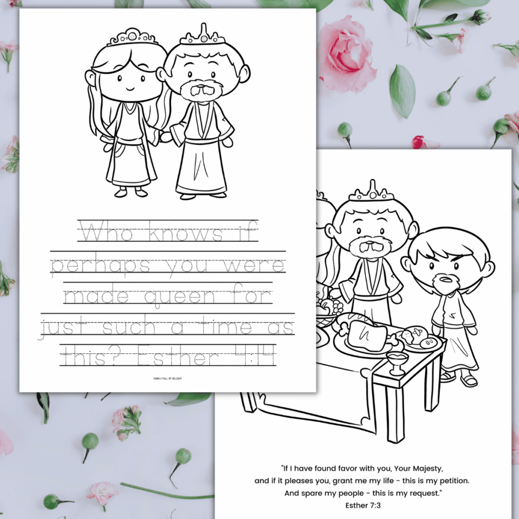 Queen esther coloring page free printable