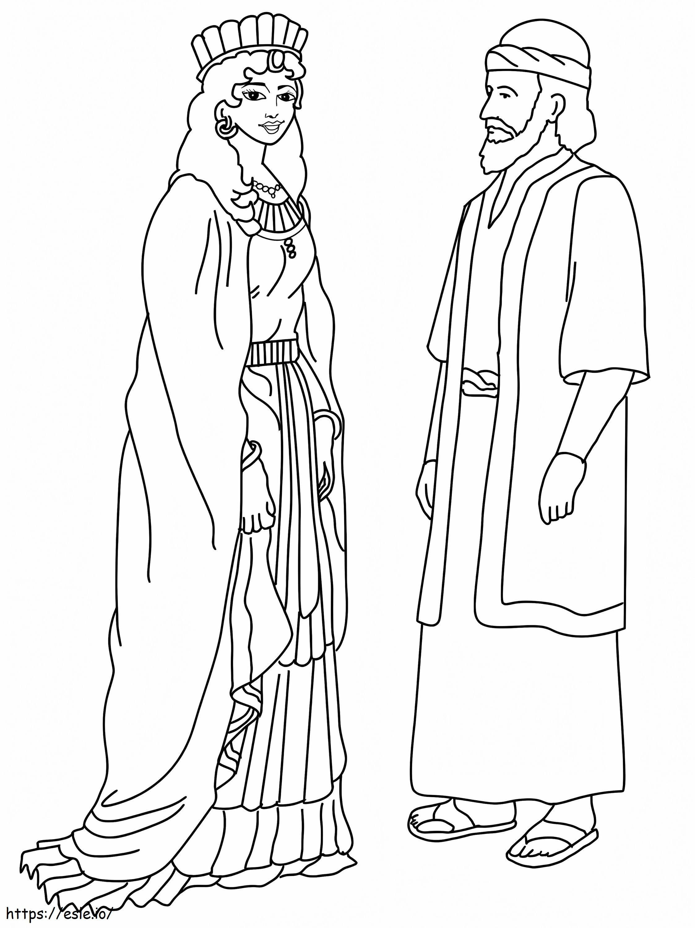 Queen esther and mordecai coloring page