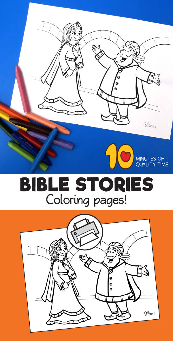 Queen esther coloring page â minutes of quality time