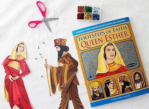 Jointed paper doll of queen esther footsteps of faith queen esther