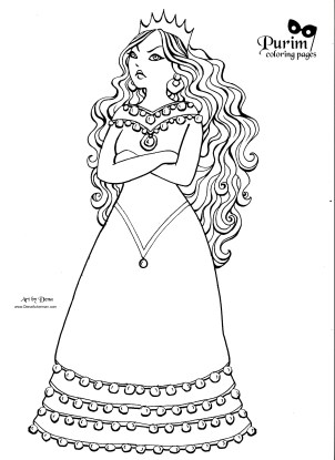 Purim coloring pages â dena ackerman