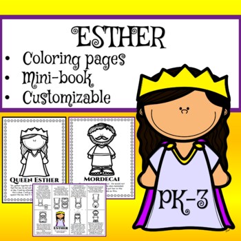 Queen esther coloring pages minibook