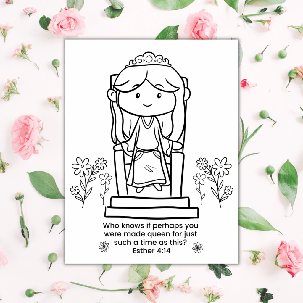 Queen esther coloring page free printable