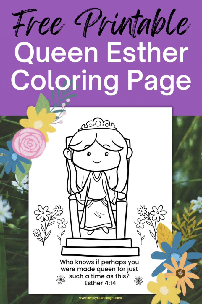 Queen esther coloring page free printable