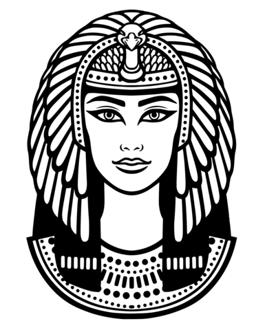 Head of cleopatra coloring page free printable coloring pages