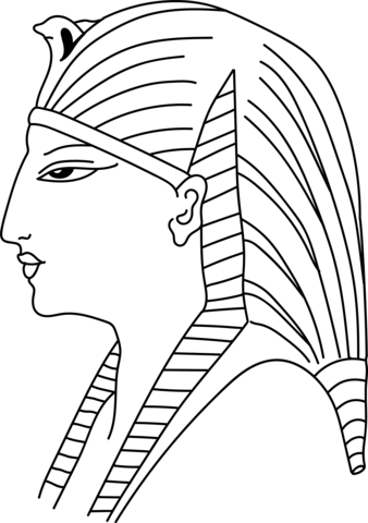 Coiffure of queen ameritis th dynasty coloring page free printable coloring pages