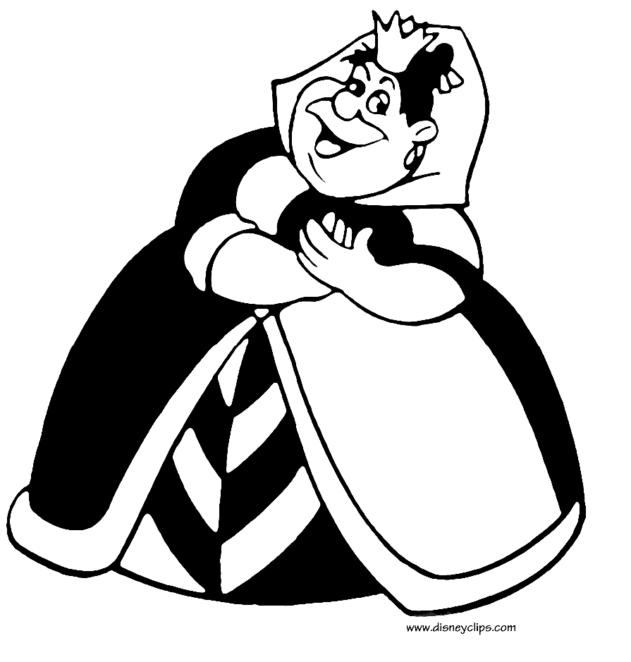 Queen of hearts alice in wonderland coloring page