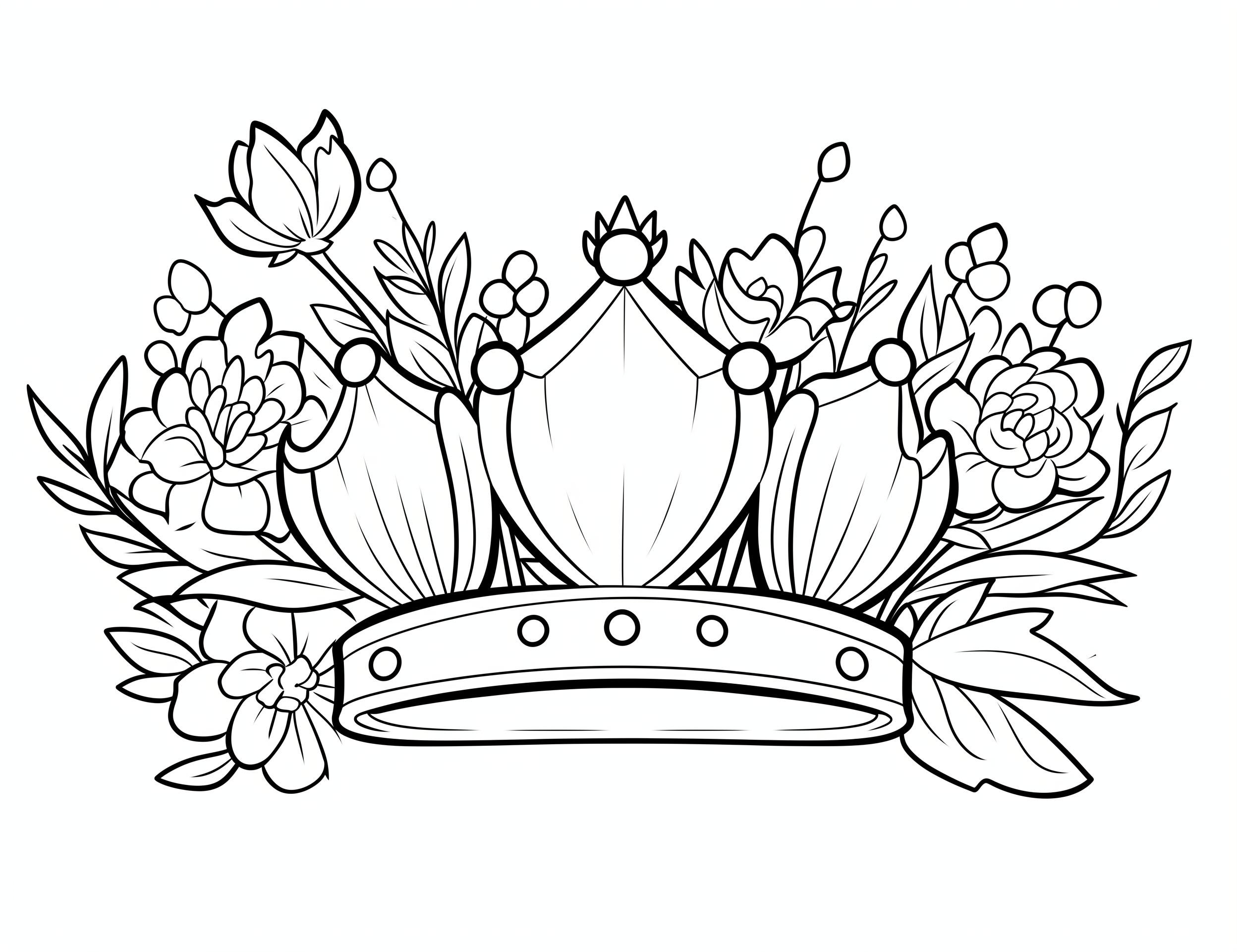 Stunning crown coloring pages for kids and adults