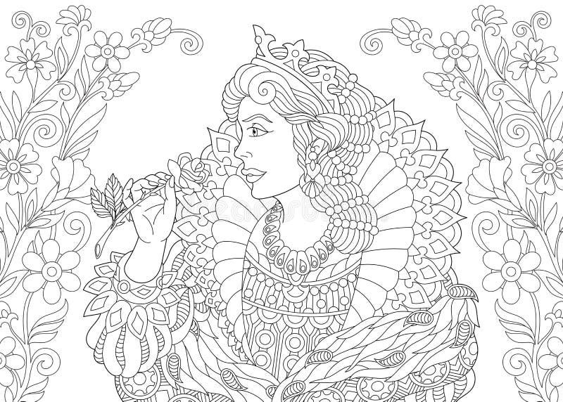 Queen colouring page stock illustrations â queen colouring page stock illustrations vectors clipart