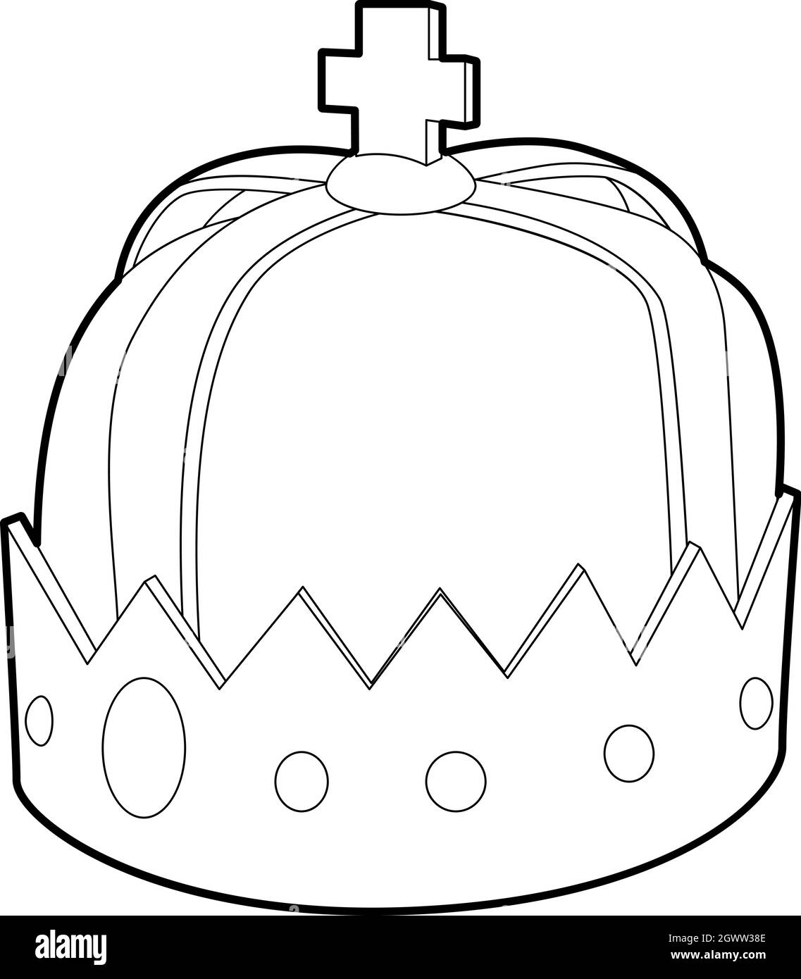 Queen crown icon outline illustration black and white stock photos images