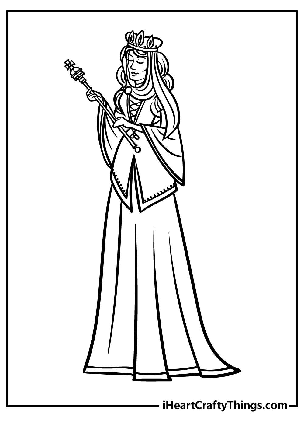 Queen coloring pages free printables