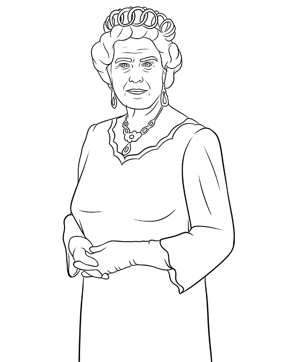 Uk queen elizabeth ii coloring page