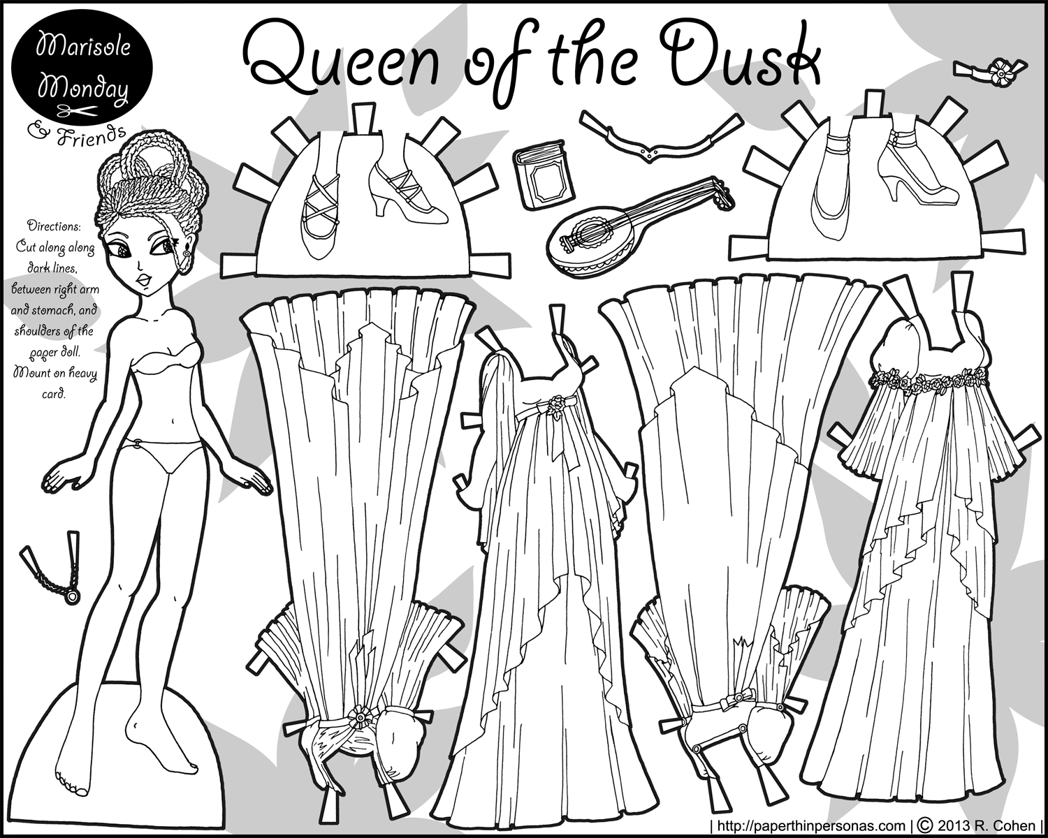 Queen of dusk paper doll