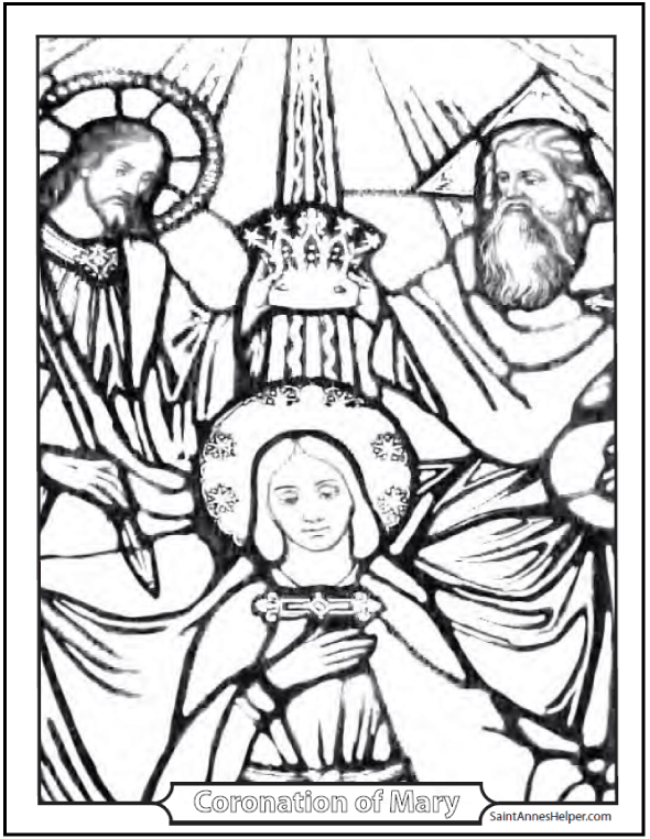 Saint mary coloring âïâï coronation of mary queen of heaven and earth