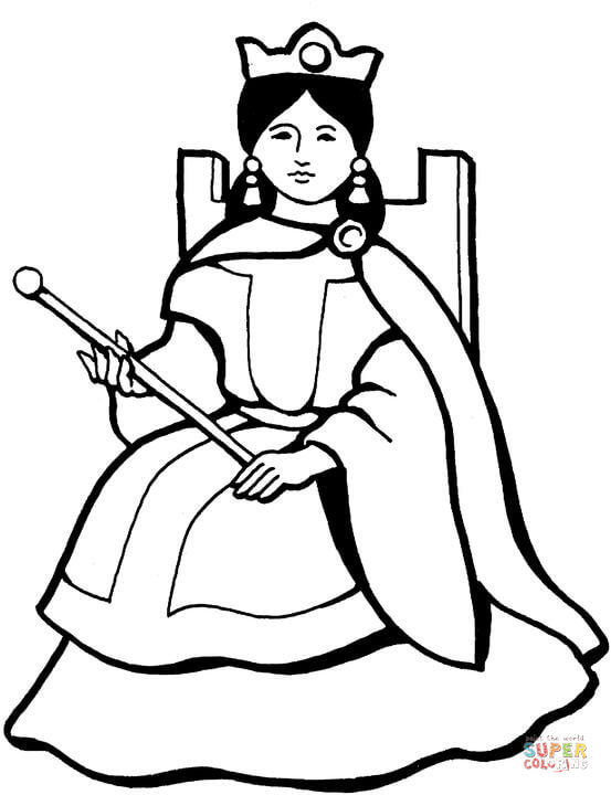 Queen coloring page free printable coloring pages