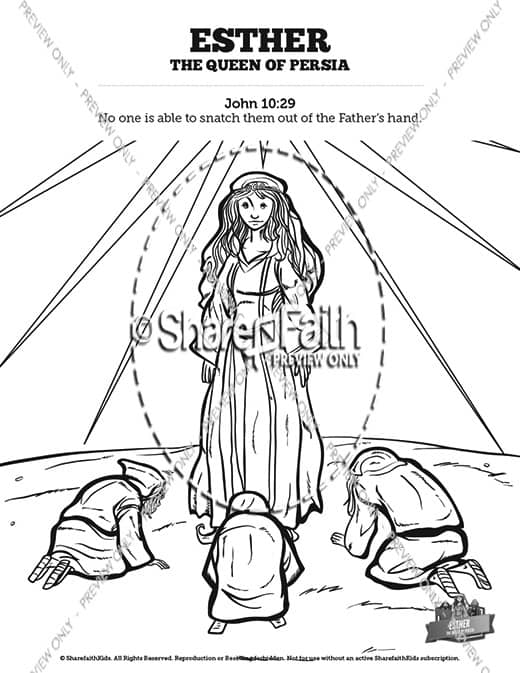 Queen esther sunday school coloring pages â