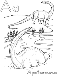 Dinosaurs and extinct animals alphabet coloring pages and handwriting worksheets
