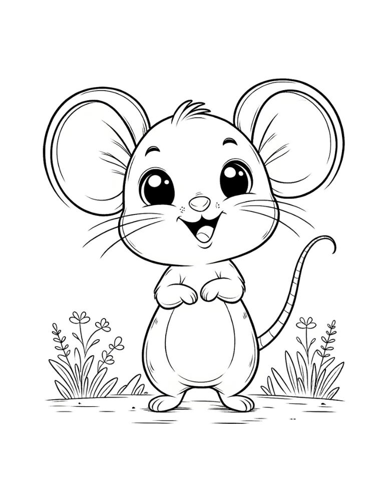 Free mouse coloring pages for kids