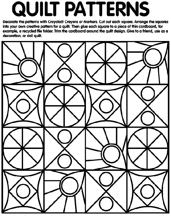 Quilt patterns coloring page