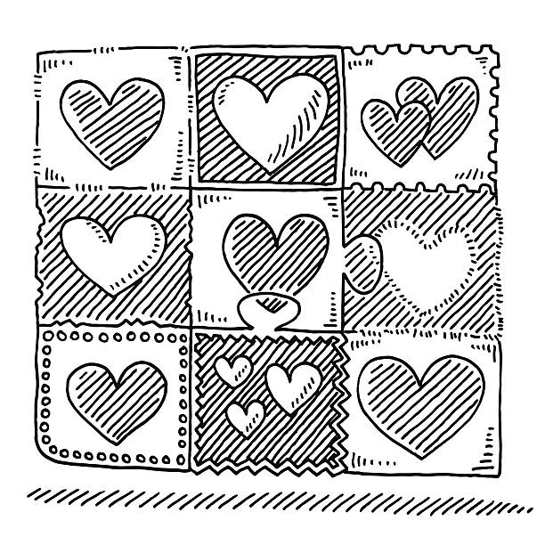 Black and white quilts stock illustrations royalty