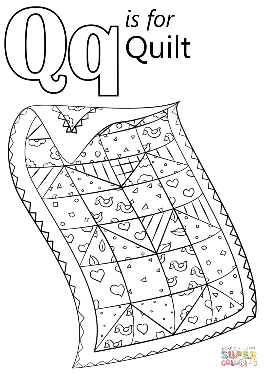 Letter q is for quilt coloring page free printable coloring pages