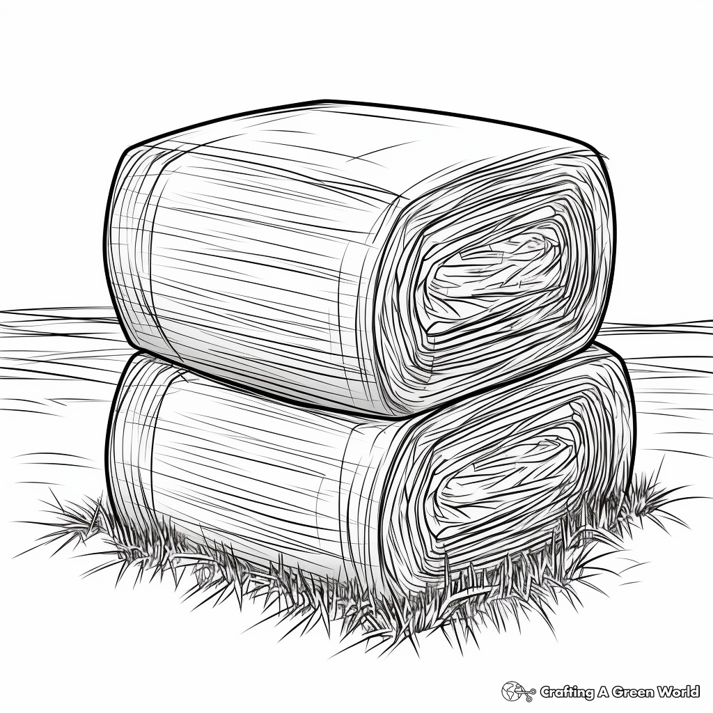 Hay bale coloring pages