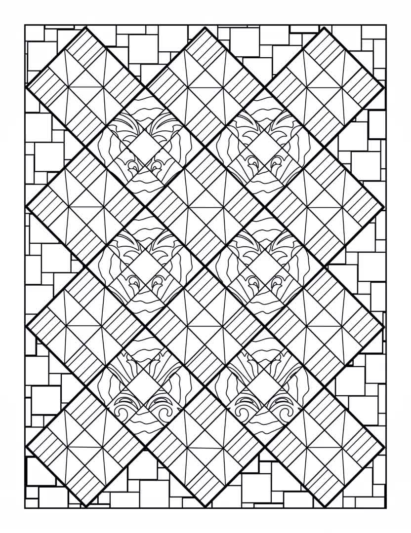 Quilt pattern printable coloring pages adult coloring activity instant digital download pattern pages