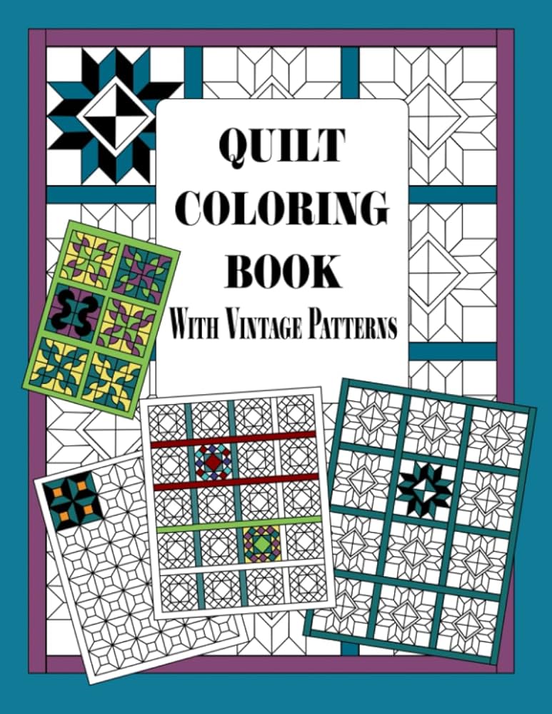 Quilt coloring book with vintage patterns quilters coloring pages and quilting design book for adults patchwork quilt designs gift notebooks and journals martha and rose books