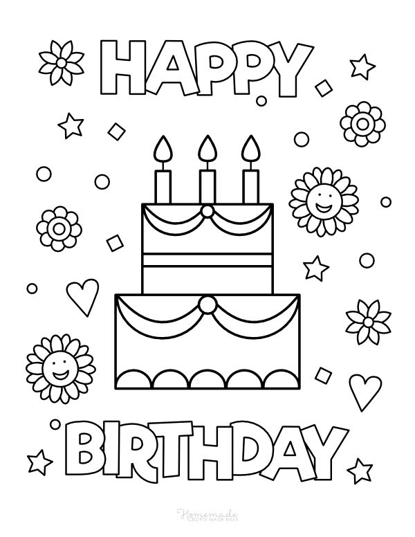 Free happy birthday coloring pages for kids happy birthday coloring pages birthday coloring pages coloring birthday cards