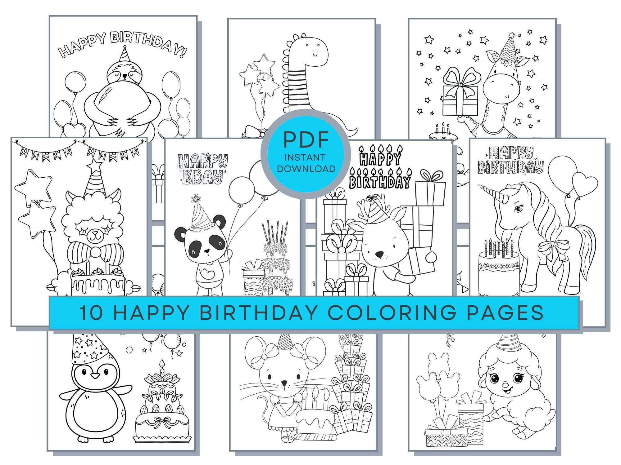 Happy birthday coloring pages happy birthday printables happy birthday coloring sheets happy birthday coloring pdf happy bday coloring