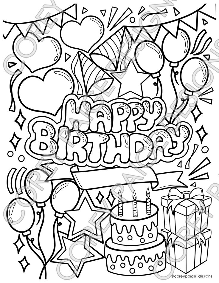 Happy birthday coloring sheet happy birthday coloring pages birthday coloring pages coloring book pages
