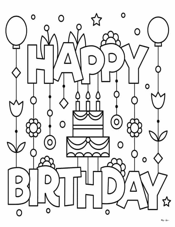 Happy birthday coloring pages skip to my lou