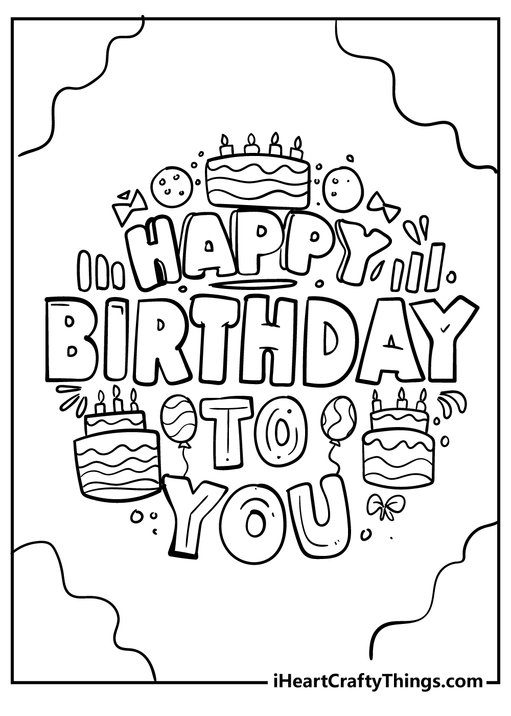 Happy birthday coloring pages free printables