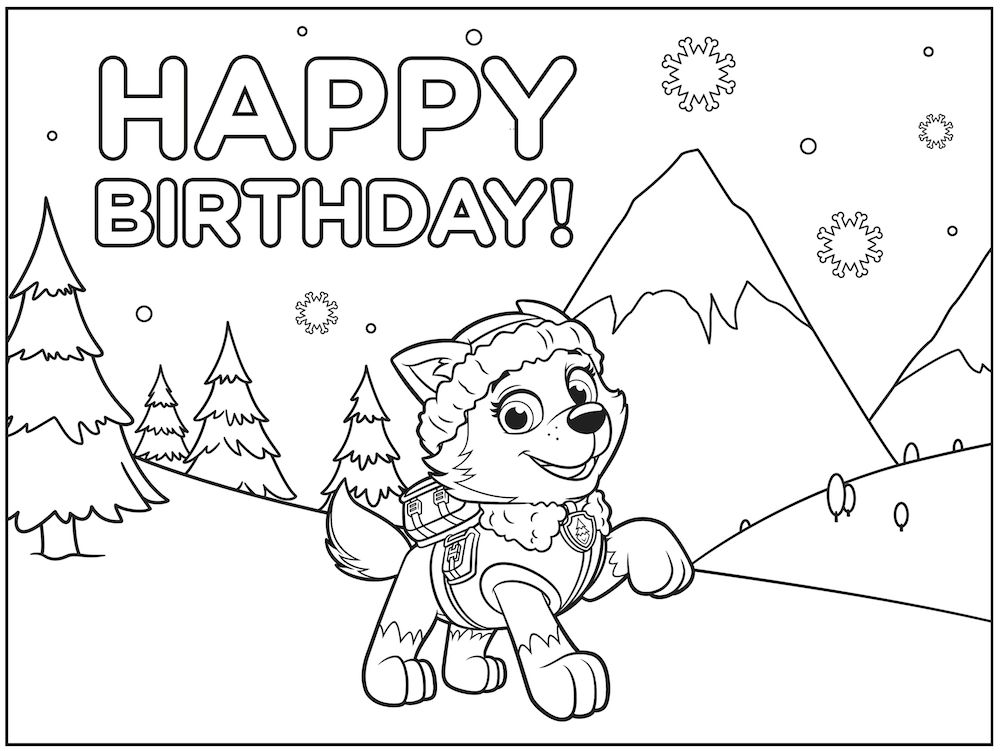 Paw patrol birthday happy birthday coloring pages birthday coloring pages paw patrol coloring pages