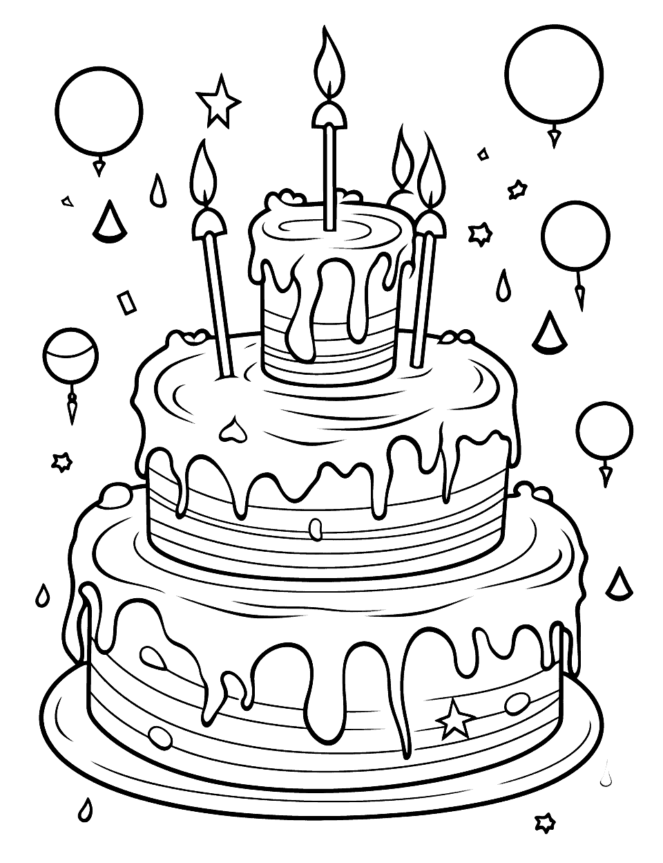 Happy birthday coloring pages free printables