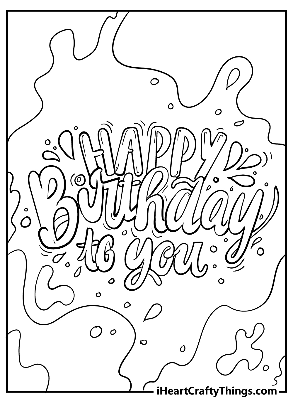 Happy birthday coloring pages free printables