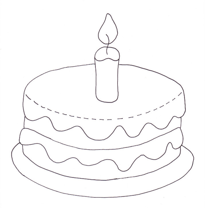 Birthday cake coloring page â wee folk art