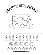 Printable birthday coloring activity pages