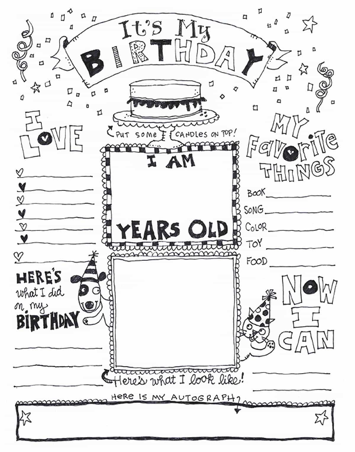 Happy birthday coloring pages skip to my lou