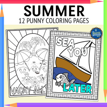 Summer coloring pages by the brighter rewriter tpt