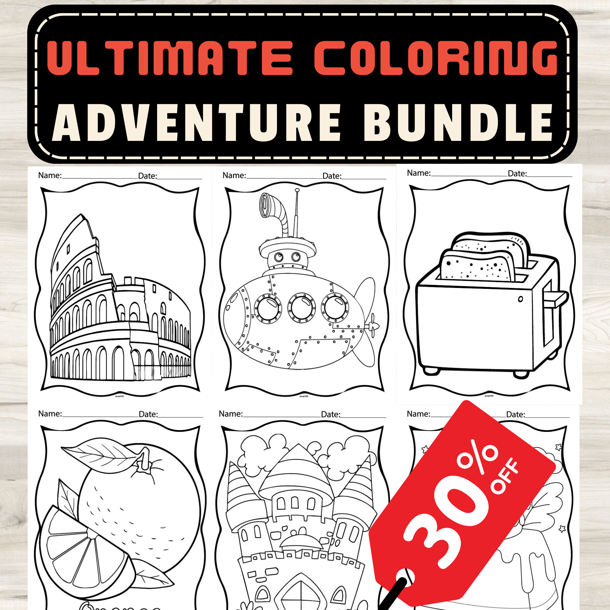 Ultimate coloring adventure bundle exciting themes for kids made by teachers