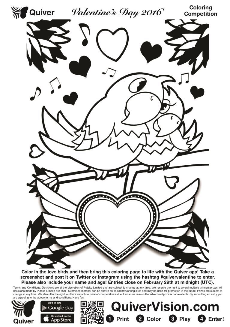 Diary of a techie chick quivers augmentedreality valentines coloring contest quivervalentine