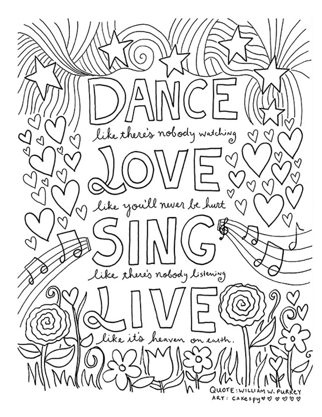 Inspiring quote coloring pages for adultsâfree printables