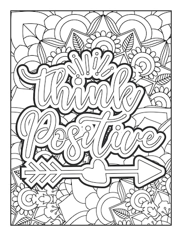 Premium vector motivational quotes coloring page inspirational quotes coloring page