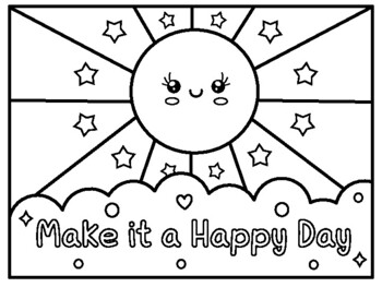 Cute positive quotes coloring pages book for kids by happy coloring book