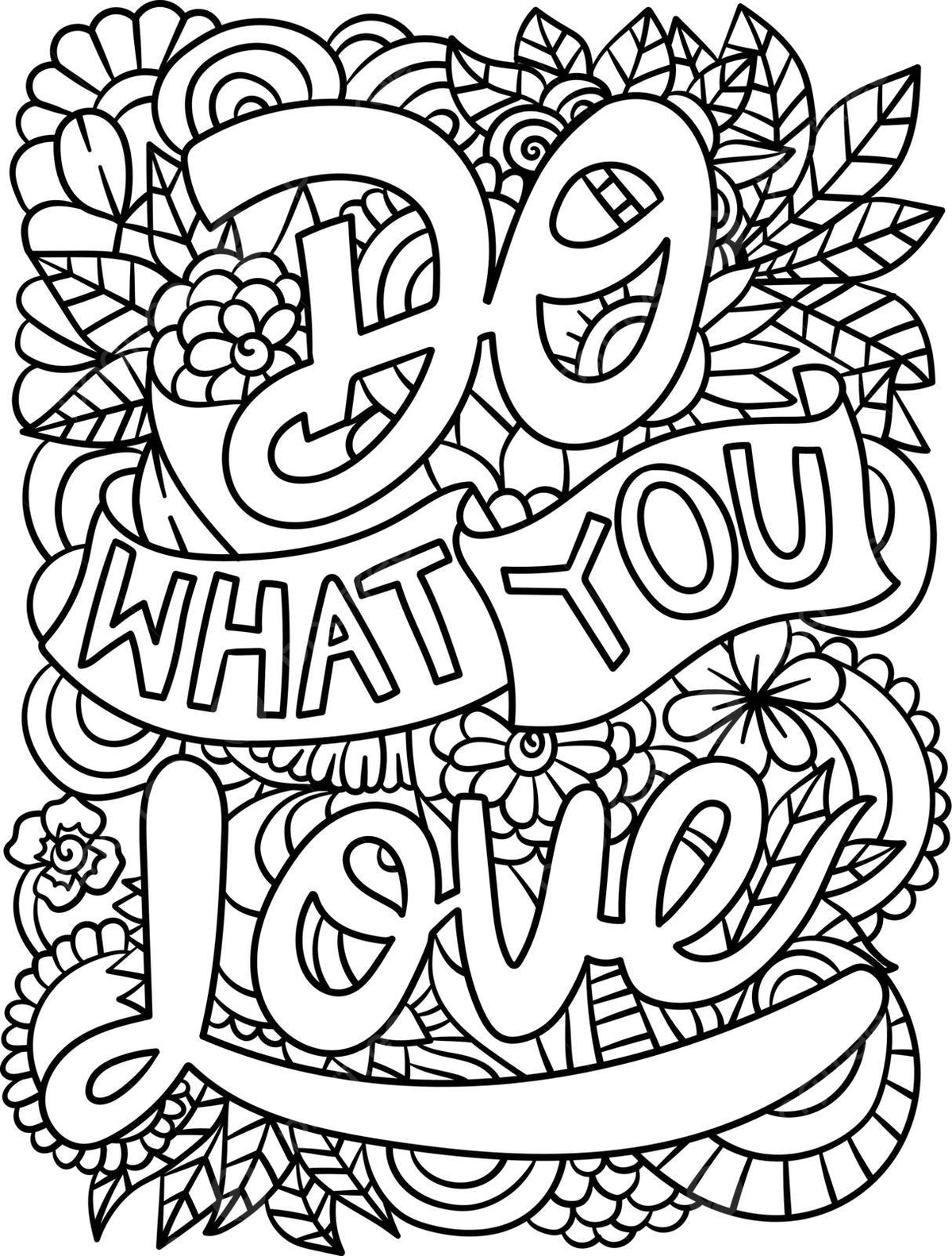 Coloring page featuring a motivational quote to pursue your passion vector cute coloring page motivation png and vector with transparent background for free download