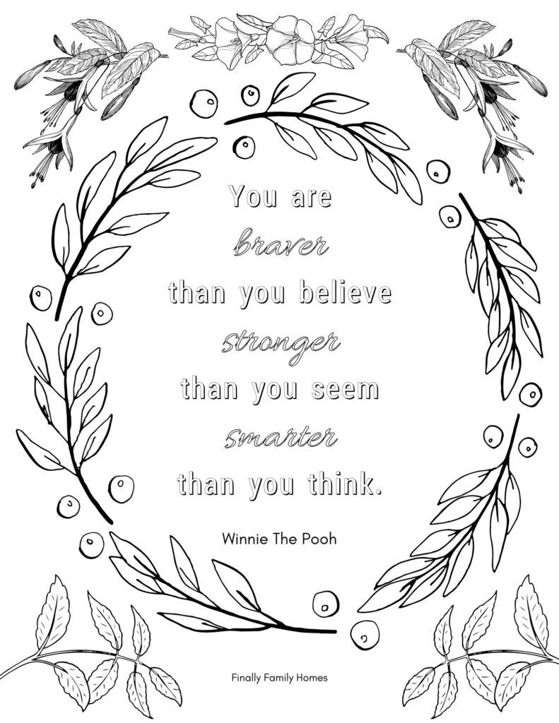 Free printable adult coloring pages with inspirational quotes