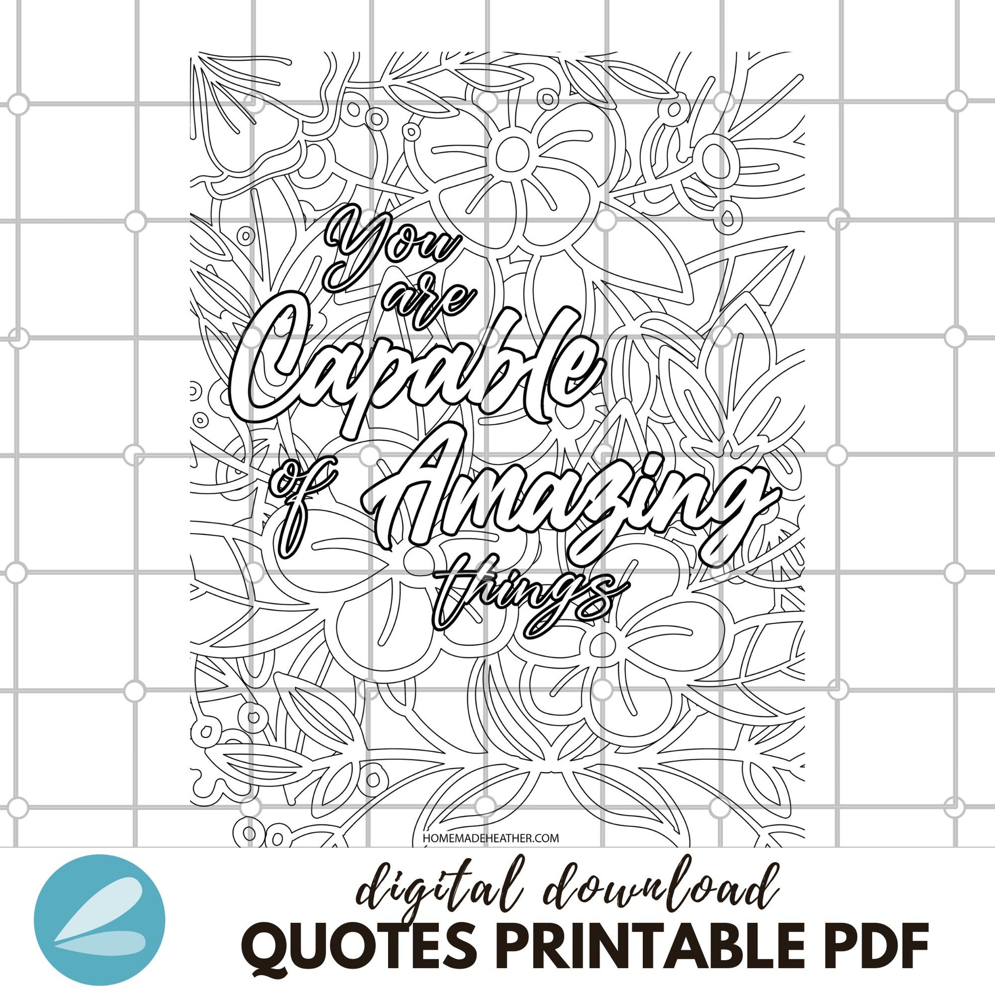 Motivational quote printable coloring pages